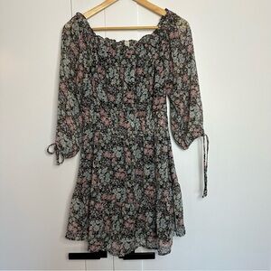 American Eagle Outfitters Floral Mini Dress - Black and Pink